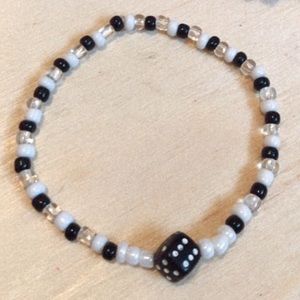 🎲 Black and White Dice Bracelet